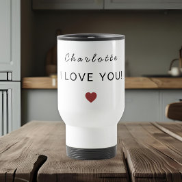 Modern Personalized Valentine Travel Mug トラベルマグ