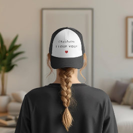 Modern Personalized Valentine Trucker Hat キャップ