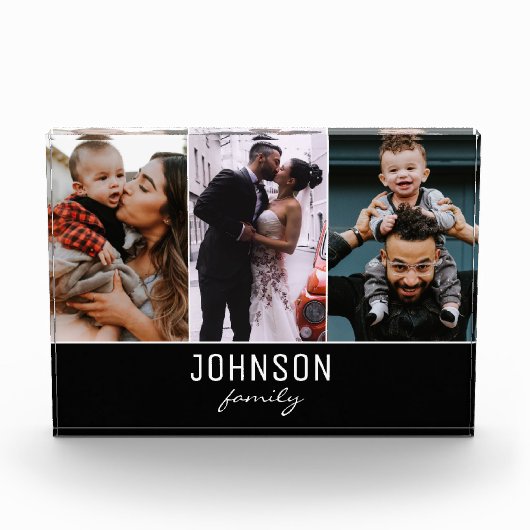 Modern personalized vertical family photo フォトブロック (正面)