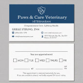 Modern Pet Appointment Reminder Veterinarian 予約カード