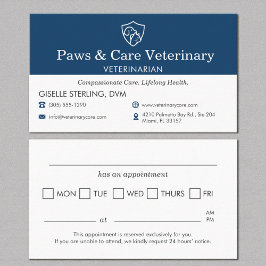 Modern Pet Appointment Reminder Veterinarian 予約カード
