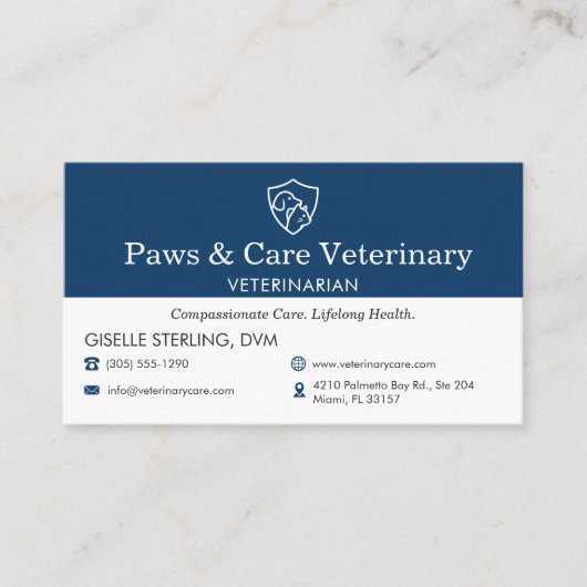 Modern Pet Appointment Reminder Veterinarian 予約カード (正面)