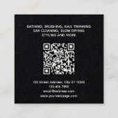 Modern pet care logo dog grooming スクエア名刺 (裏面)