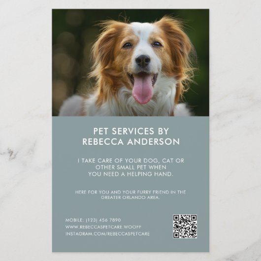 Modern Pet Care Sitting Service Photo Business チラシ (正面)