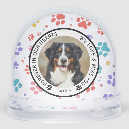 Modern Pet Dog Paw Print Memorial  (裏面)