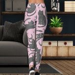 Modern Pet Lover Pink And Grey Kitten Cat Pattern レギンス<br><div class="desc">Show off your cat love with our customizable Pink and Grey Kitten Leggings! Crafted from buttery-soft fabric,  it's ideal for workouts or lounging. You can personalize (optional) it with your design.</div>