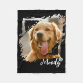Modern Pet Photo & Name Custom Fleece Blanket フリースブランケット (正面)