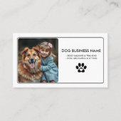 Modern Pet Sitting Photo Minimalist Paw Print 名刺 (正面)