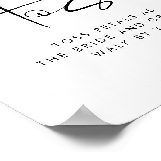 Modern Petal Toss Sign For Wedding ポスター (角)