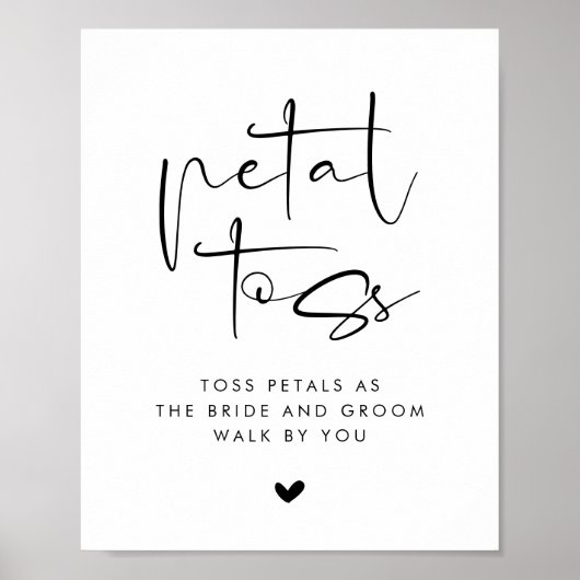 Modern Petal Toss Sign For Wedding ポスター (正面)