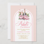 Modern petals and prosecco blush gold shower card 招待状 (正面)