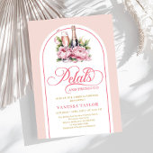 Modern petals and prosecco blush gold shower card 招待状
