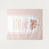 Modern petals and prosecco bridal backdrop gold タペストリー (正面(横))