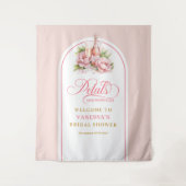 Modern petals and prosecco bridal backdrop gold タペストリー (正面)