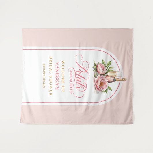 Modern petals and prosecco celebration wall décor タペストリー (正面(横))