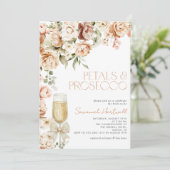 Modern Petals & Prosecco Floral Bow Bridal Shower 招待状 (スタンド正面)