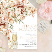 Modern Petals & Prosecco Floral Bow Bridal Shower 招待状