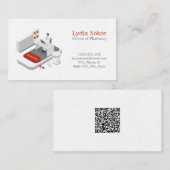 Modern Pharmacy Doctor Business Card with QR Code 名刺 (正面/裏面)