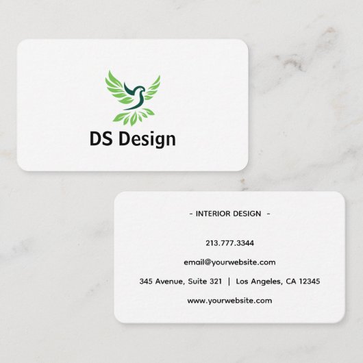 Modern Phoenix Logo Business Card 名刺 (正面/裏面)