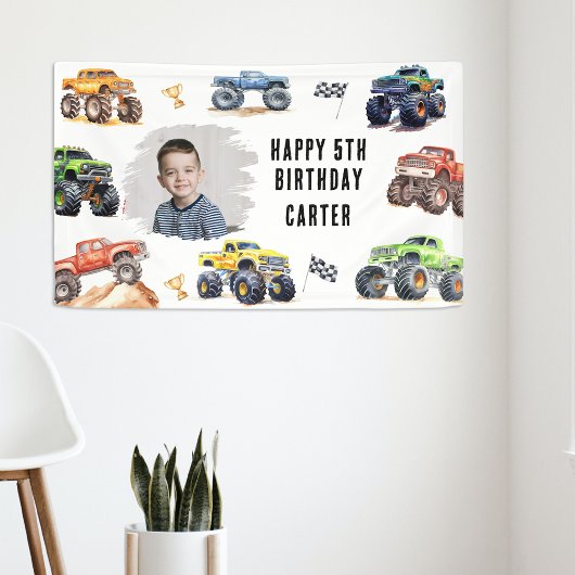 Modern Photo | キッズ モンスタートラック 誕生日パーティー 横断幕
