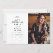 Modern Photo 40th Birthday Party 招待状 (正面)