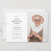 Modern Photo 80th Birthday Party 招待状 (正面)