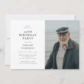 Modern Photo 90th Birthday Party 招待状 (正面)