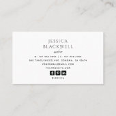 Modern Photo Author Writer Business Card 名刺 (裏面)