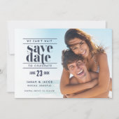 Modern Photo Beach Wedding Save the Date セーブザデート (正面)