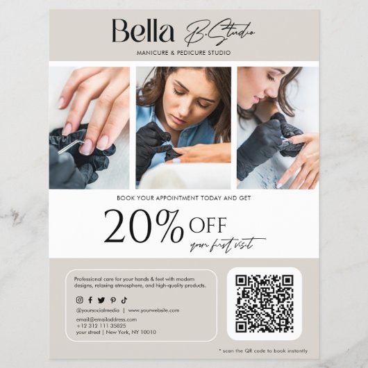 Modern Photo Beauty Salon Nail Tech チラシ (正面)