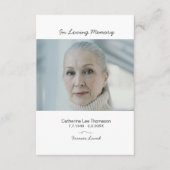 Modern Photo Bereavement  Funeral Thank You Card エンクロージャーカード (正面)
