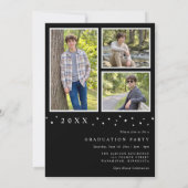 Modern Photo Black and White He Did It Graduation 招待状 (裏面)