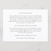 Modern Photo Black Frame Graduation High School 案内状 (裏面)