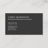 Modern Photo Black Monogram Professional  名刺 (裏面)