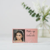 Modern Photo Boho Botanical Script Blush Pink 名刺 (スタンド正面)