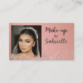 Modern Photo Boho Botanical Script Blush Pink 名刺 (正面)