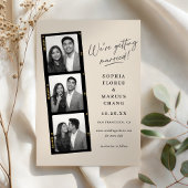 Modern Photo-booth Filmstrip Wedding Save The Date セーブザデート