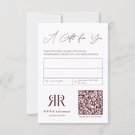 Modern Photo Business Gift Card (裏面)