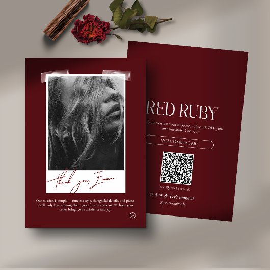 Modern Photo Business Thank You Card サンキューカード