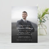 Modern Photo Celebration of Life Funeral Memorial 招待状 (スタンド正面)