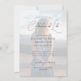 Modern Photo Celebration of Life Invitation 招待状
