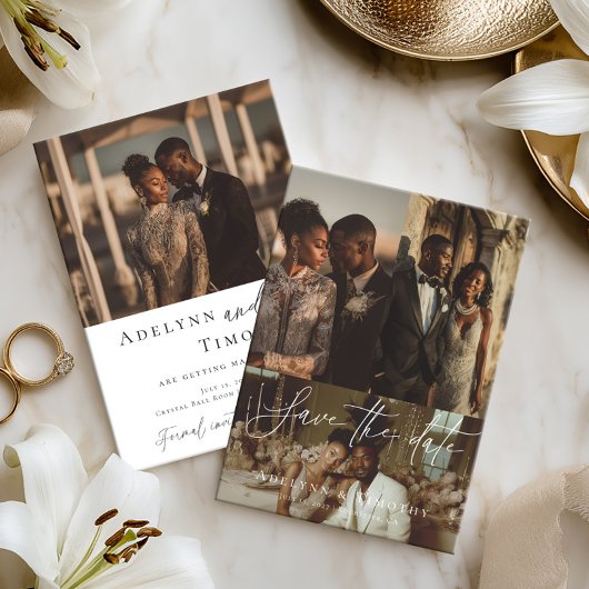 Modern photo collage セーブザデート