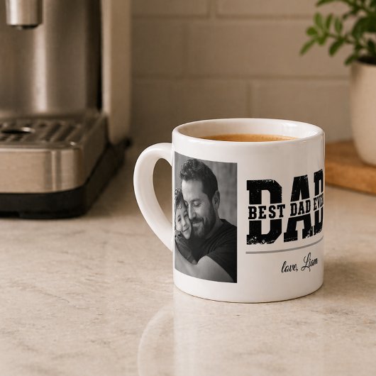Modern Photo Collage  Best Dad Ever Espresso Mug エスプレッソカップ
