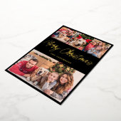 Modern Photo Collage Christmas Gold 箔シーズンカード (回転した状態)