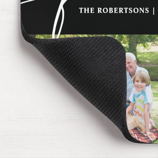 Modern Photo Collage Family Script Keepsake マウスパッド (コーナー)