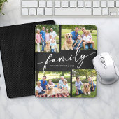 Modern Photo Collage Family Script Keepsake マウスパッド