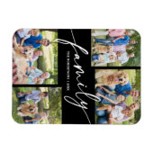 Modern Photo Collage Family Script Keepsake マグネット (横)