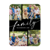 Modern Photo Collage Family Script Keepsake マグネット (縦)