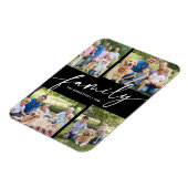 Modern Photo Collage Family Script Keepsake マグネット (左側)