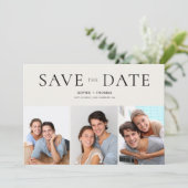 Modern Photo Collage Neutral Beige Save the Date (スタンド正面)
